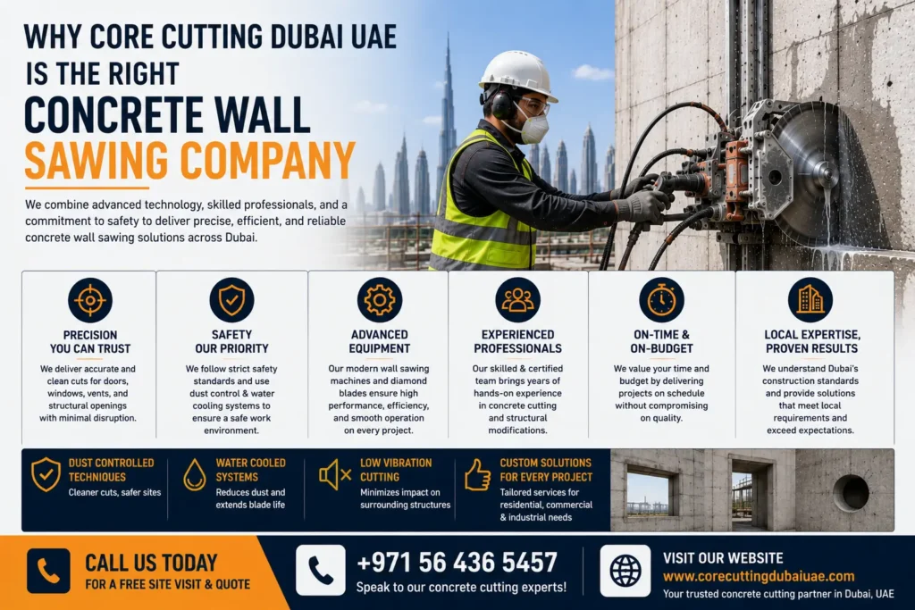 Best Concrete Wall Sawing Company in Dubai