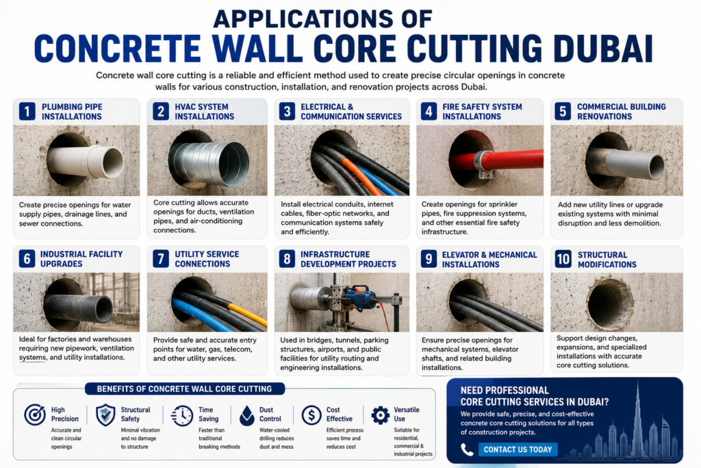 Concrete Wall Core Cutting Services Dubai