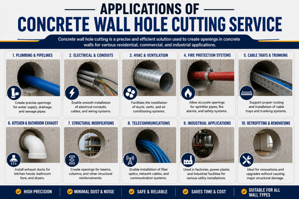 Concrete Wall Hole Cutting Services in Dubai