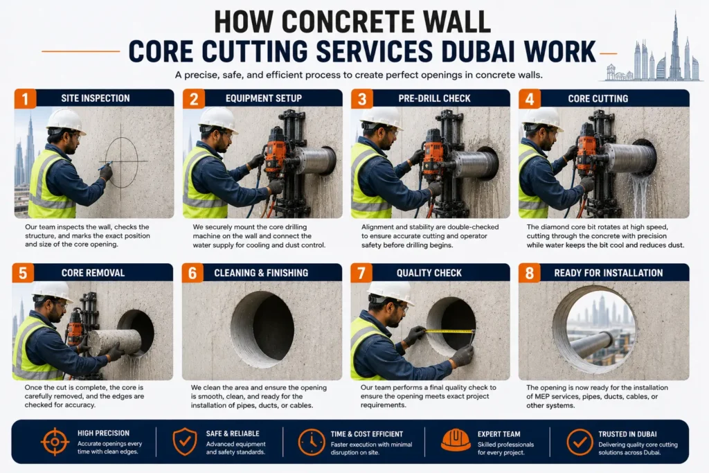 Concrete Wall Core Cutting in Dubai
