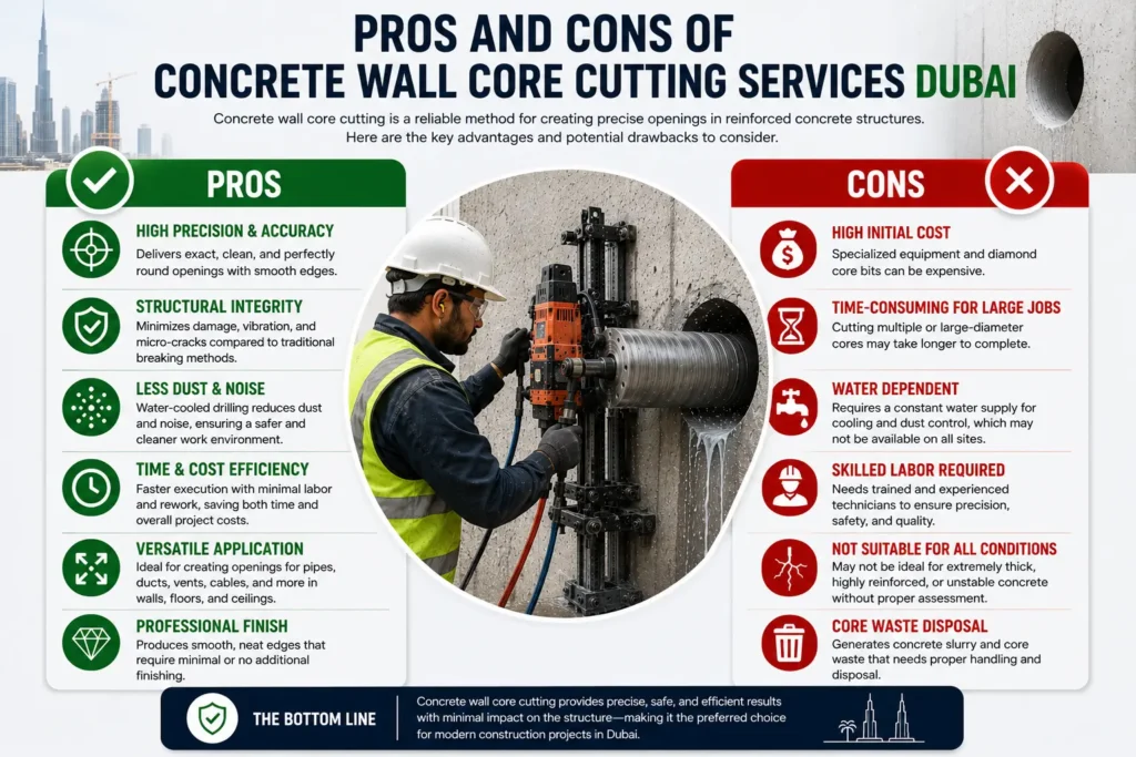 Best Concrete Wall Core Cutting in Dubai