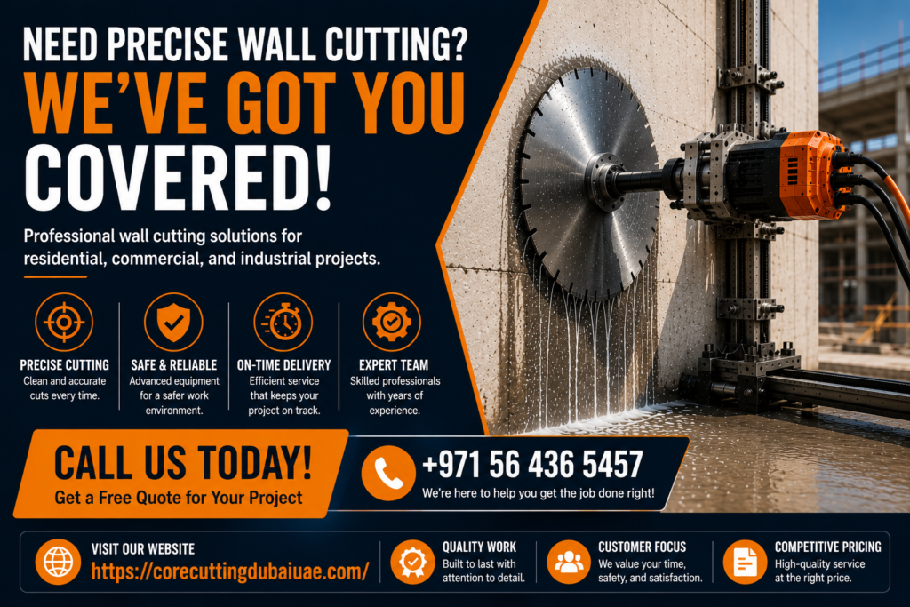 Contact for wall saw cutting in Dubai