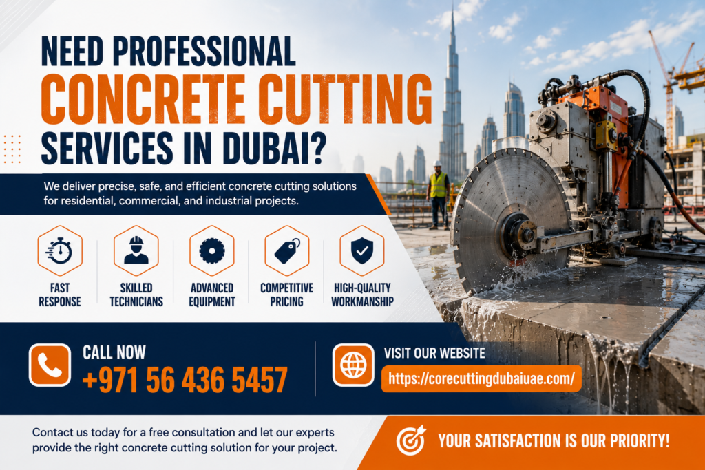 Contact for Best Concrete Cutting Services in Dubai