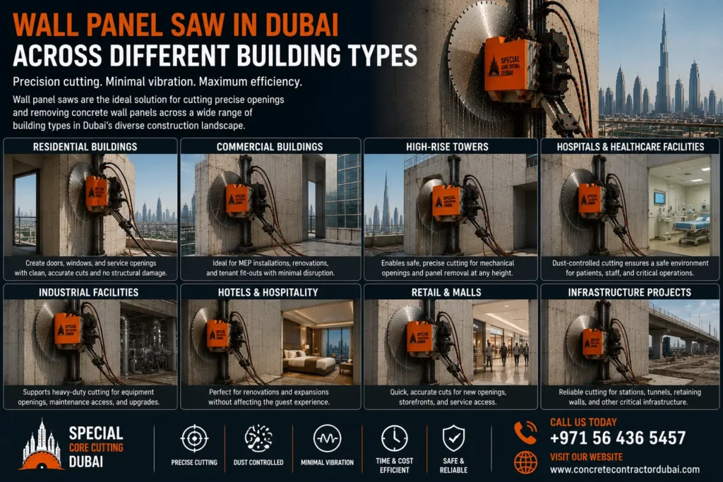 Wall Panel Saw in Dubai Across Different Building Types