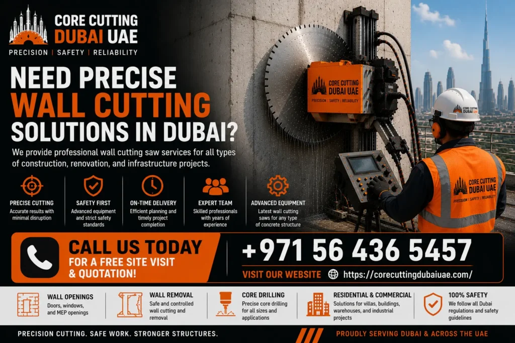 Contact for Best Wall Saw Cutting Services in Dubai