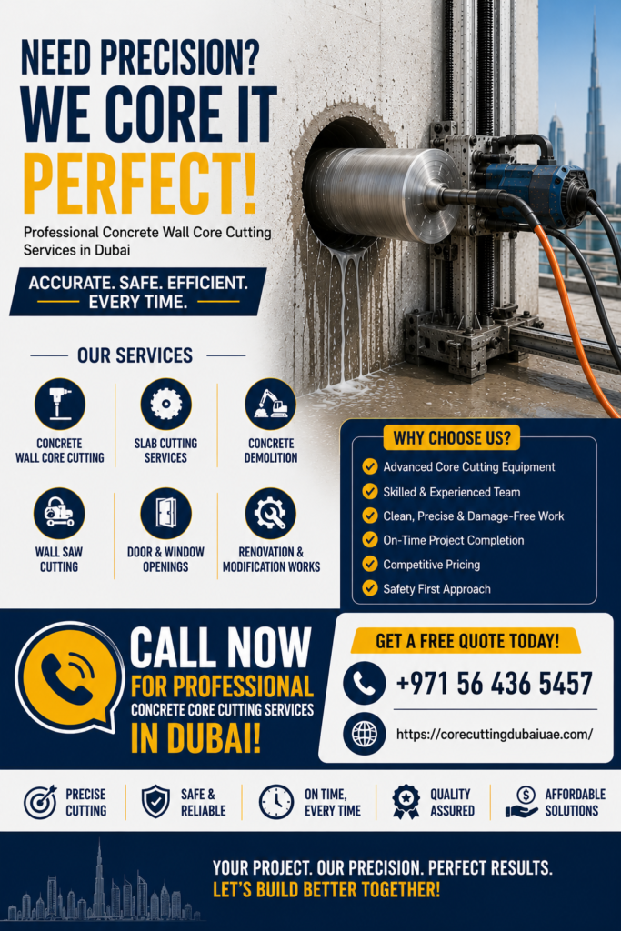 Contact for Concrete Wall Cutting Dubai