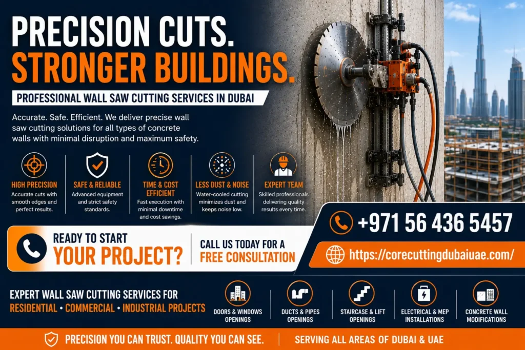 Contact for Best Wall Saw Cutting Works in Dubai