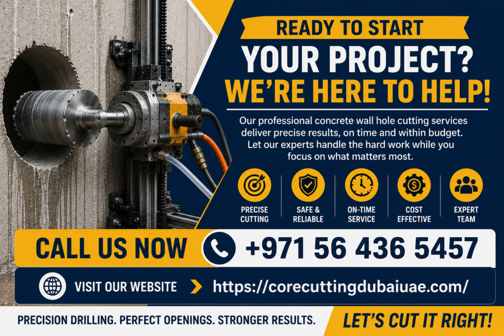 Contact Concrete Wall Hole Cutting Services in Dubai