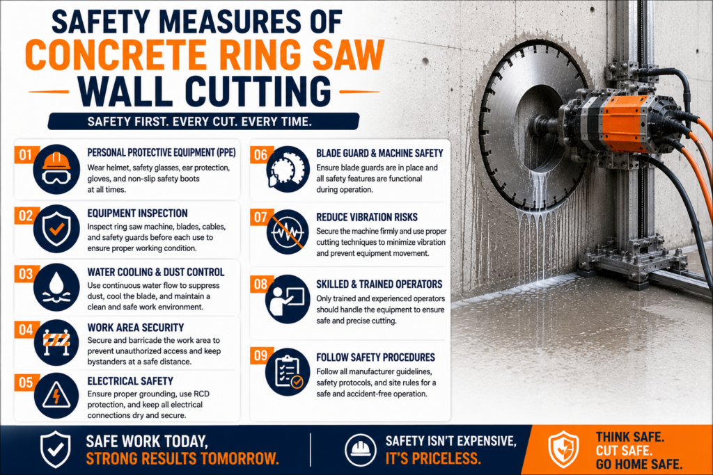Safety Measures of Concrete Ring Saw Wall Cutting Dubai