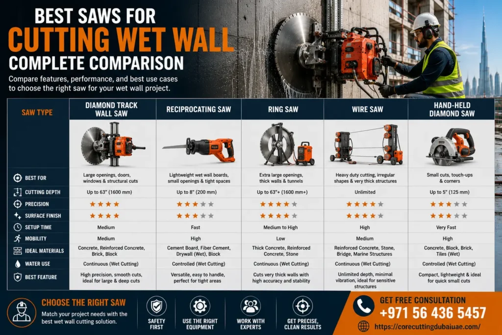 Best Saw for Cutting Wet Wall in Dubai  