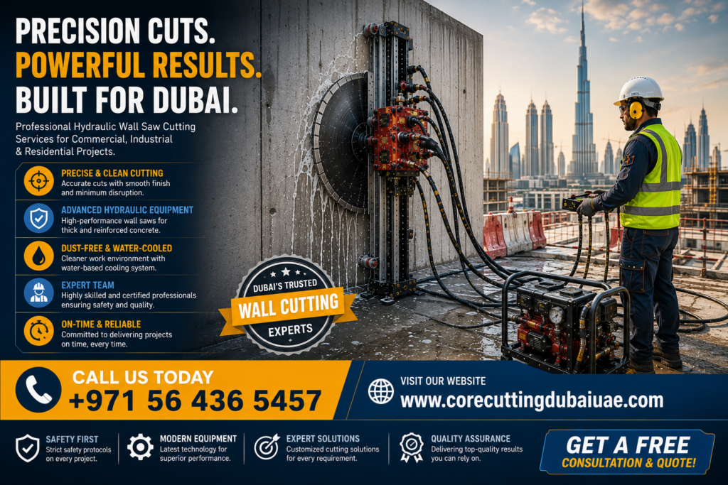 Contact for Professional Hydraulic Concrete Wall Saw in Dubai