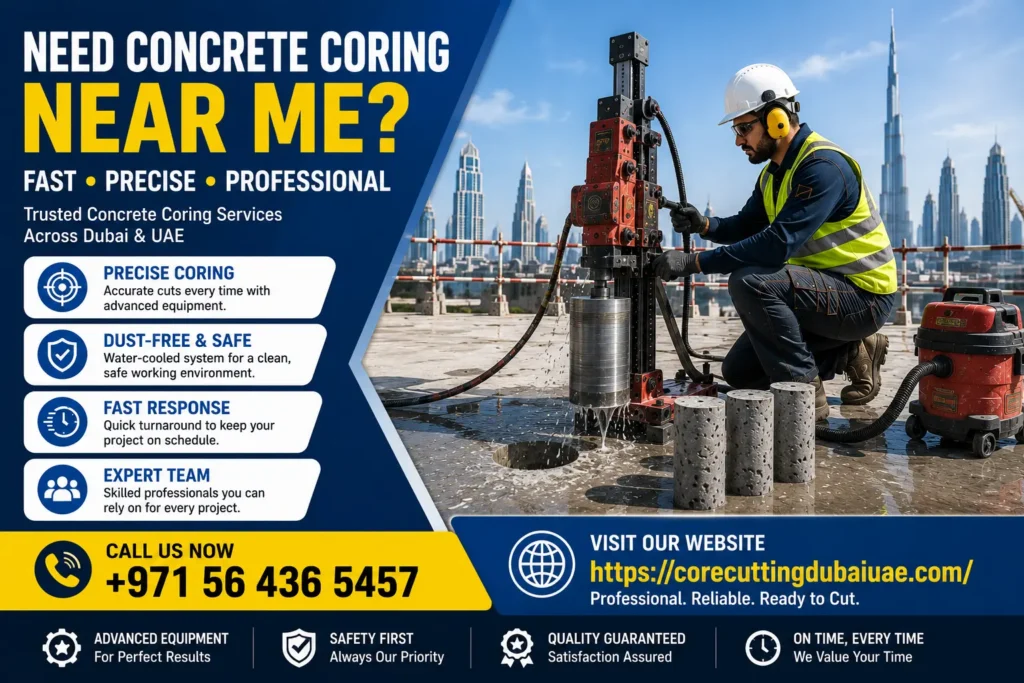 Contact for Professional Concrete Coring Near Me in Dubai