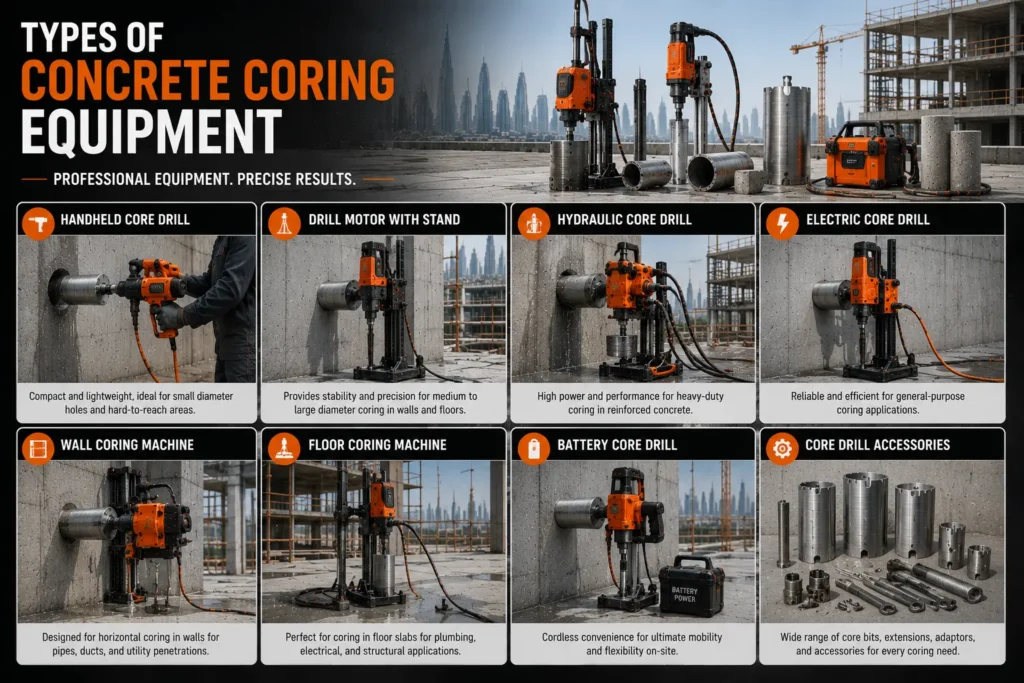 Types of Concrete Coring Equipment in Dubai