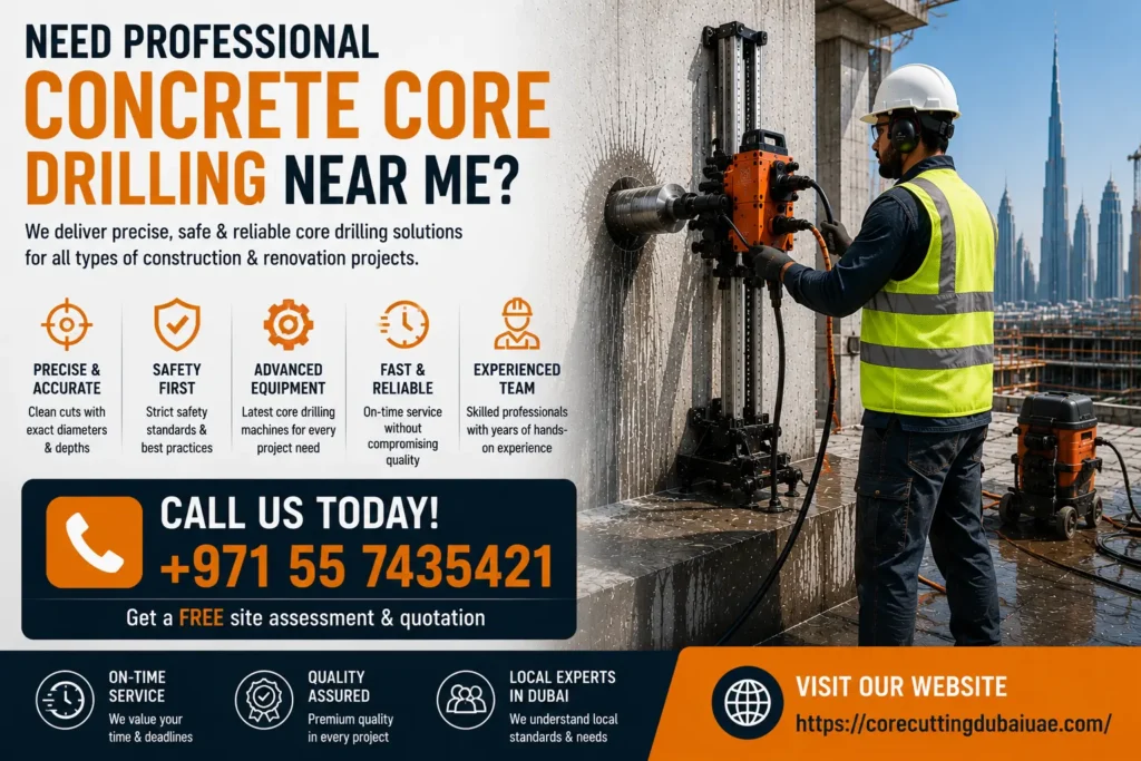 Contact For Concrete Core Drilling Near Me in Dubai