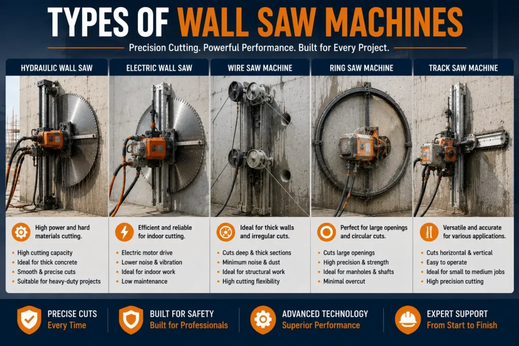 Types of Wall Saw Machines in Dubai