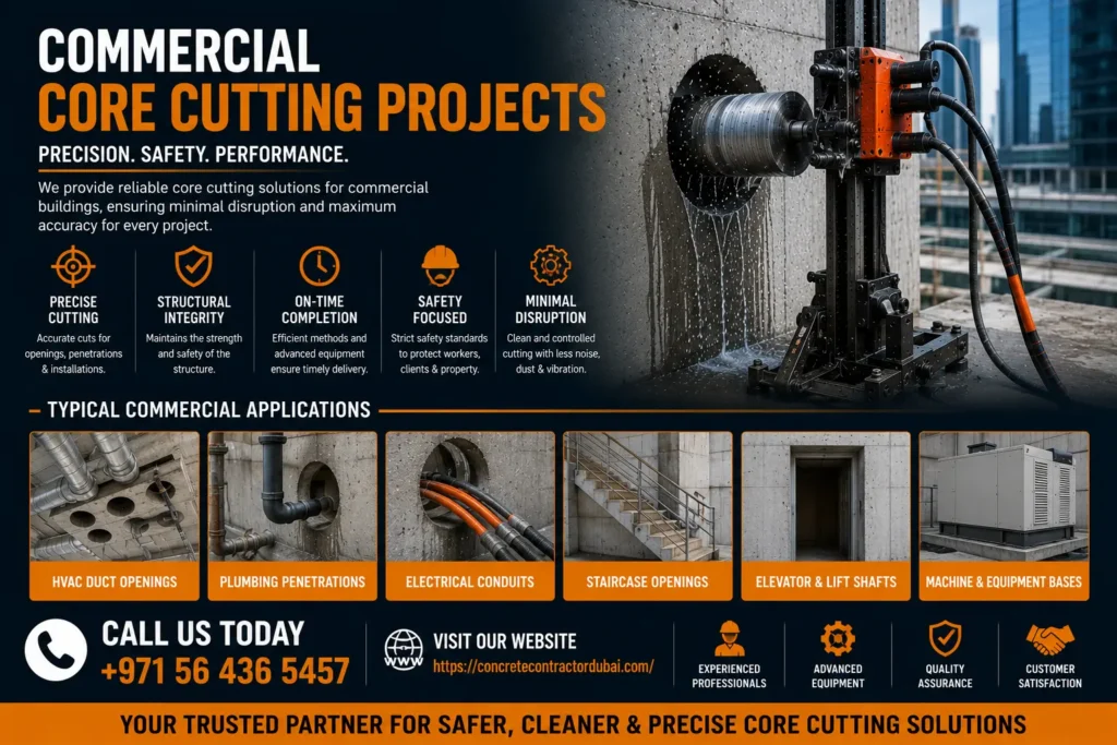 Commercial Core Cutting Projects in Dubai