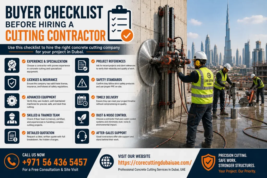 Buyer Checklist Before Hiring a Cutting Contractor Dubai
