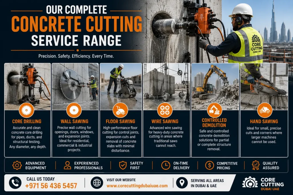 Professional Concrete Coring Company Services in Dubai