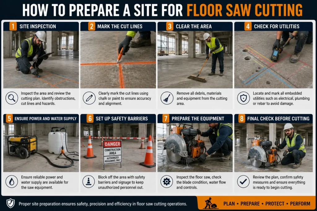 How to Prepare a Site for Floor Saw Cutting