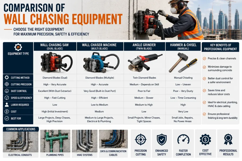 Comparison of Wall Chasing Equipment