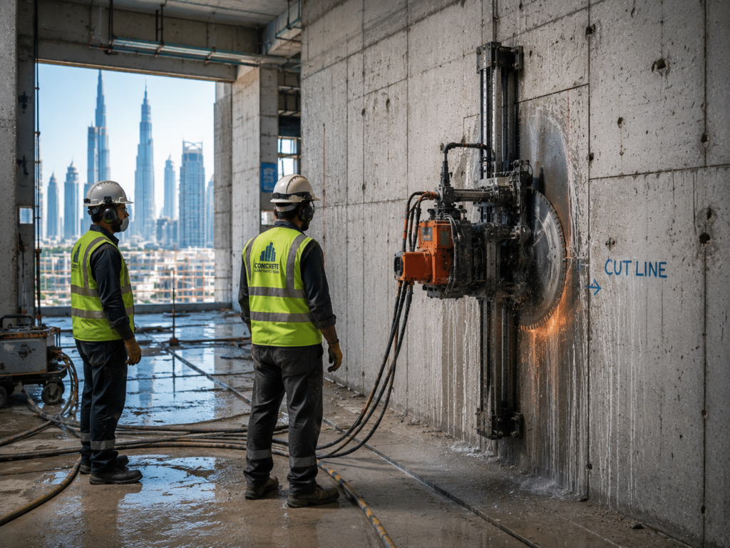 Vertical Wall Saw Cutting in Dubai